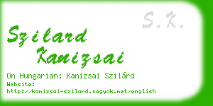 szilard kanizsai business card